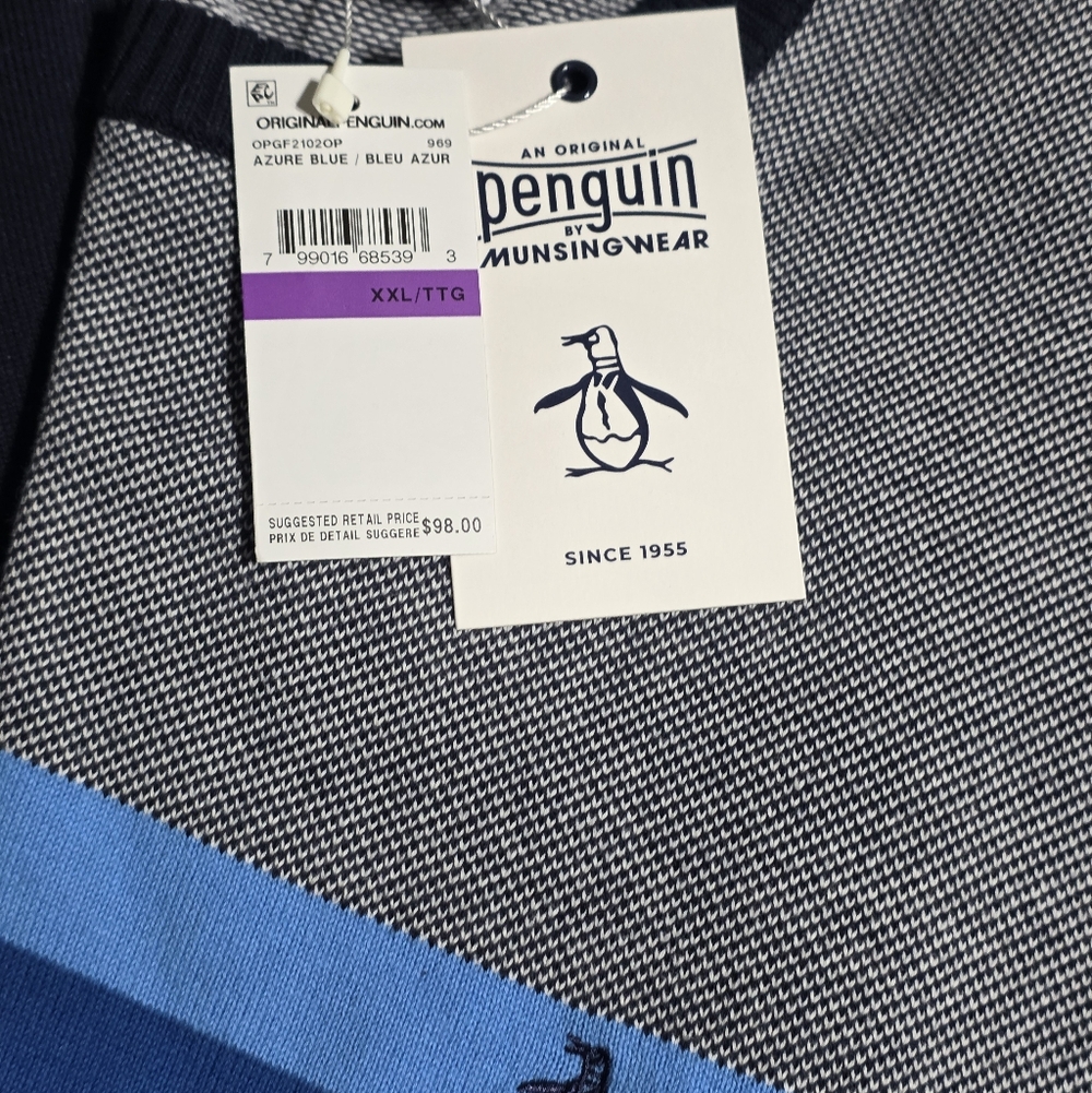 Original Penguin Azure Blue Sweater by Munsing Wear New - Picture 2 of 8